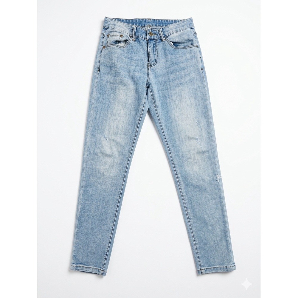 Emporio Armani Jeans Mens Blue Sz 28x29 Slim Fit Stretch Slim Fit J06 Distressed